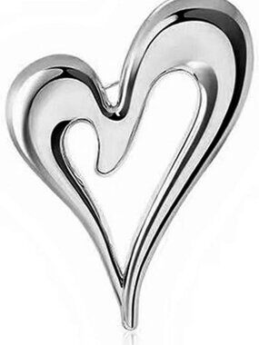 NEW Silver Brooch Pins Heart Unique Cute Lapel Brooch for Women Fashion Jewelry